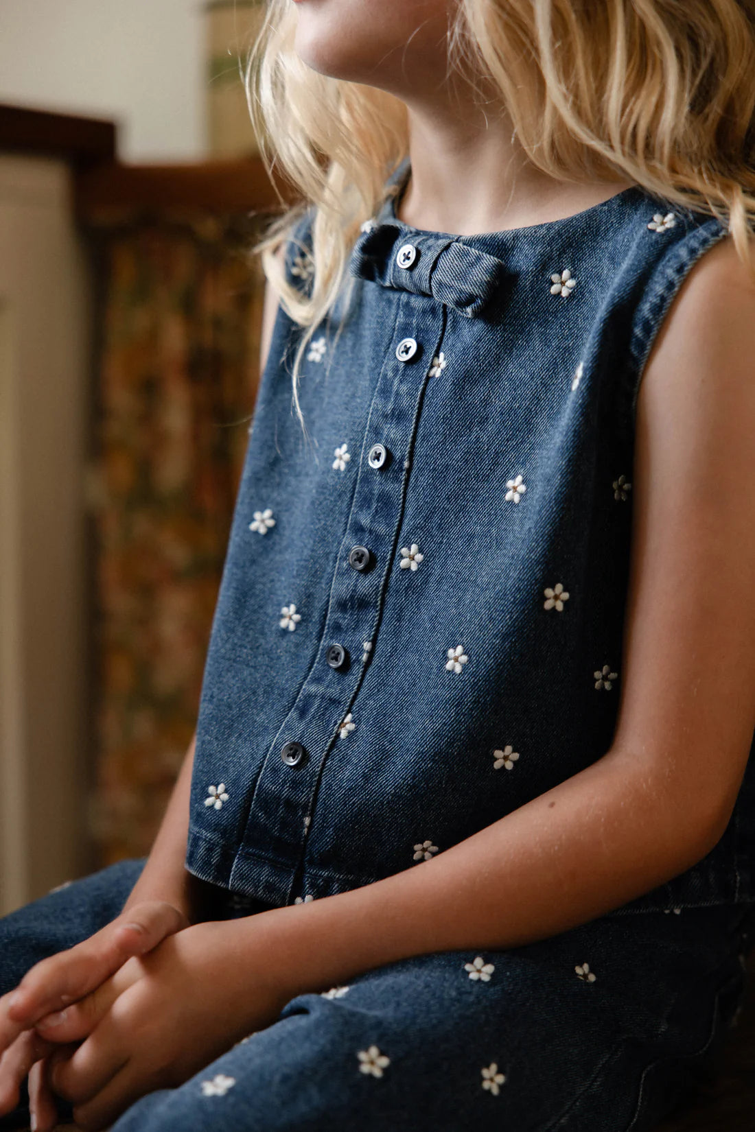 Jamie Kay Etta Top - Josie Floral Denim