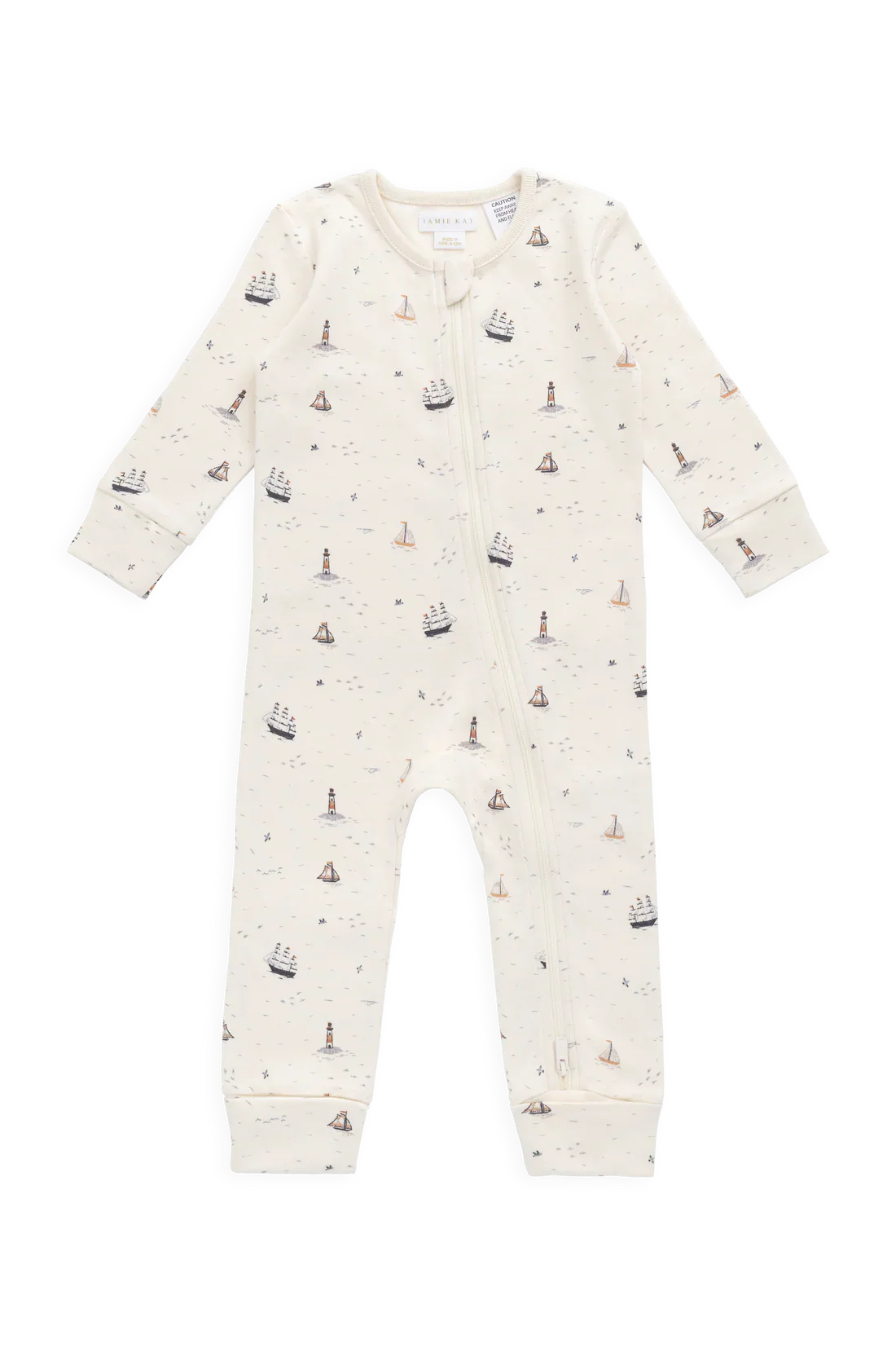 Jamie Kay Organic Cotton Reese Zip Onepiece - Sailing Day