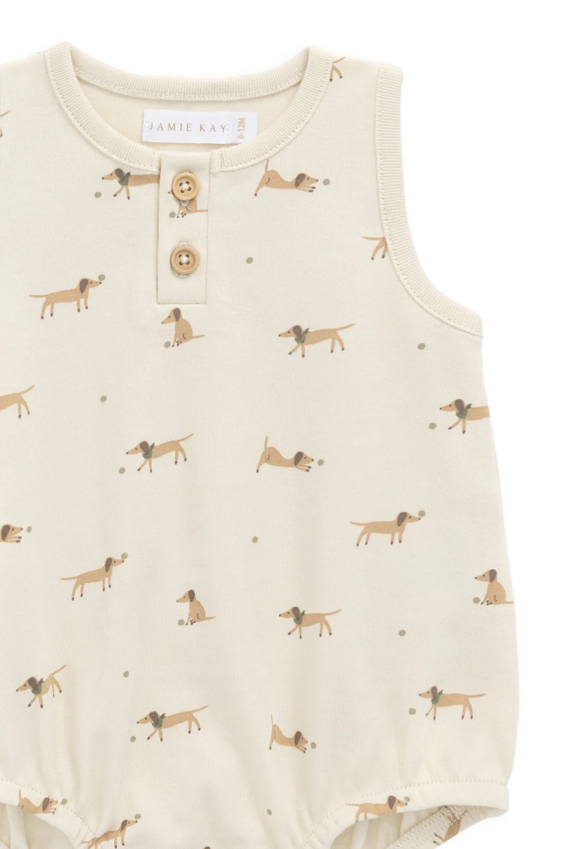 Jamie Kay Organic Cotton Archie Playsuit - Play Ball Cassava