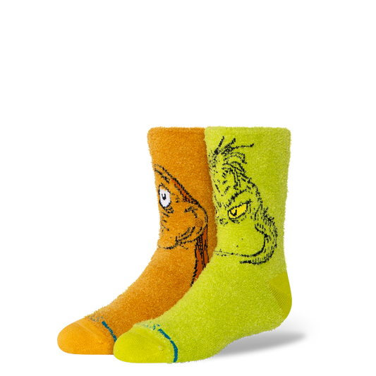 Stance Kids' Fuzzy Crew Socks - Grinch and Max