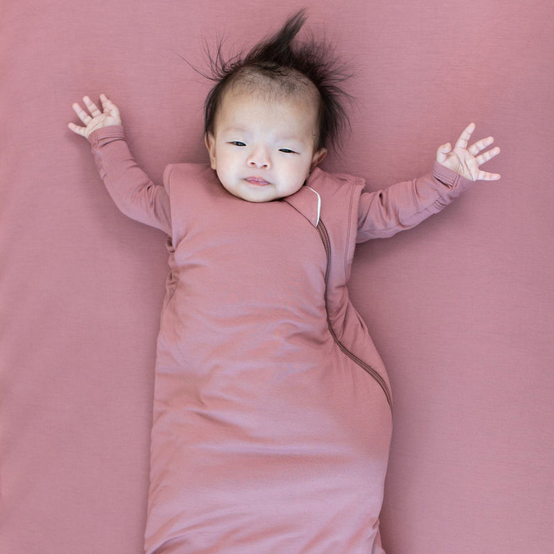 Baby wears Kyte Baby Sleep Bag - Dusty Rose - 2.5 Tog