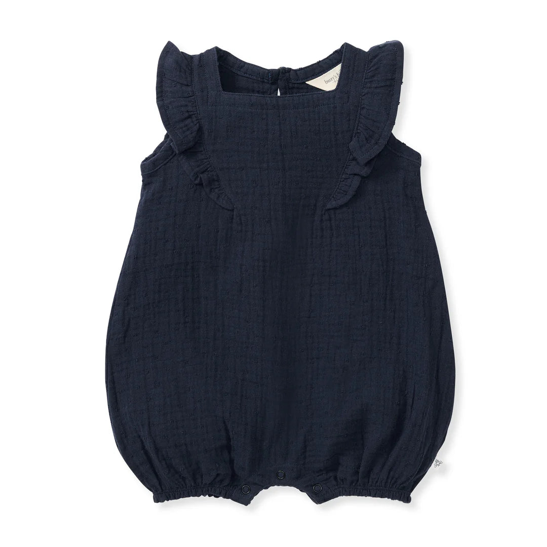 Burt's Bees Dotted Muslin Romper - Midnight