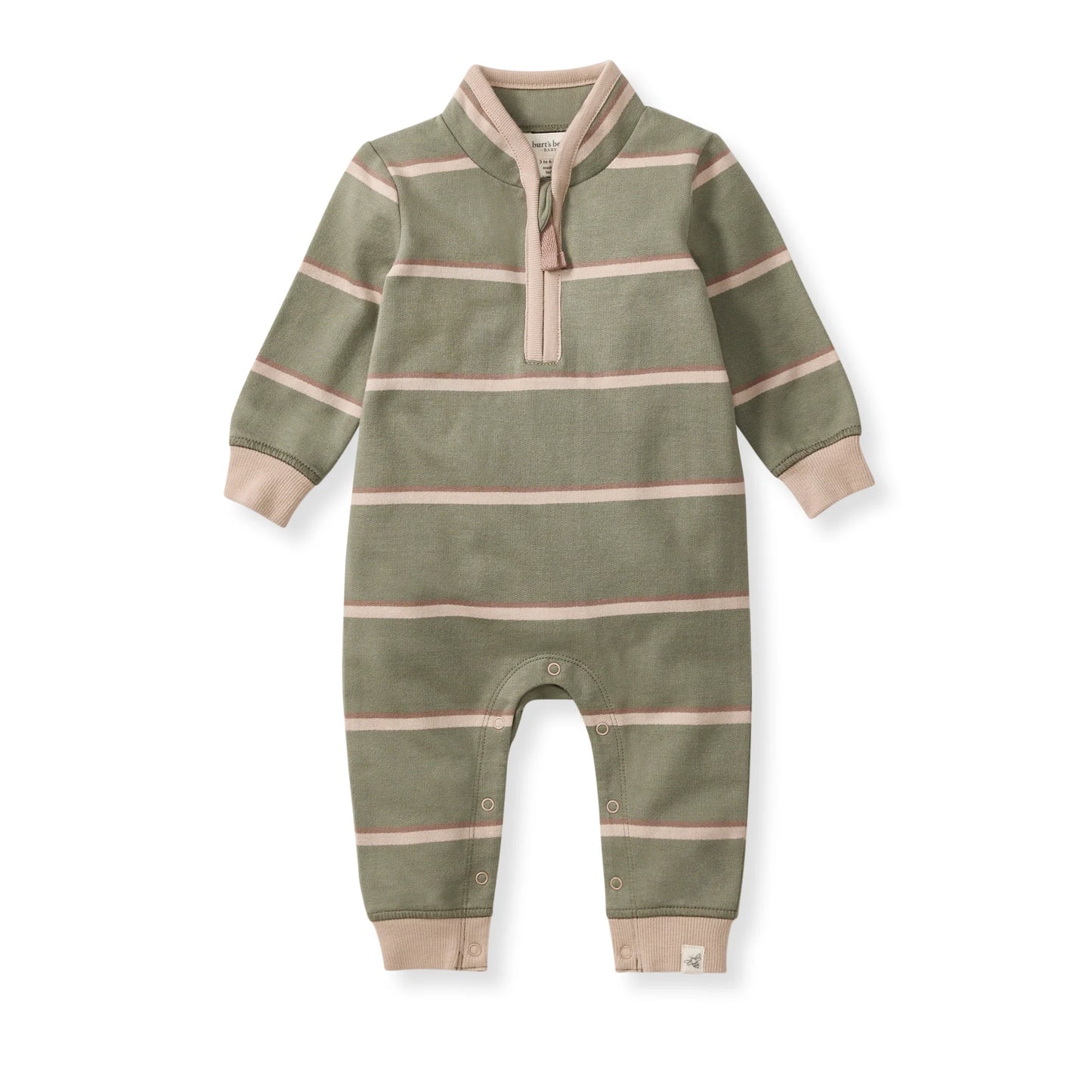 Burt's Bees Holland Stripe Infant Jumpsuit - Tranquility