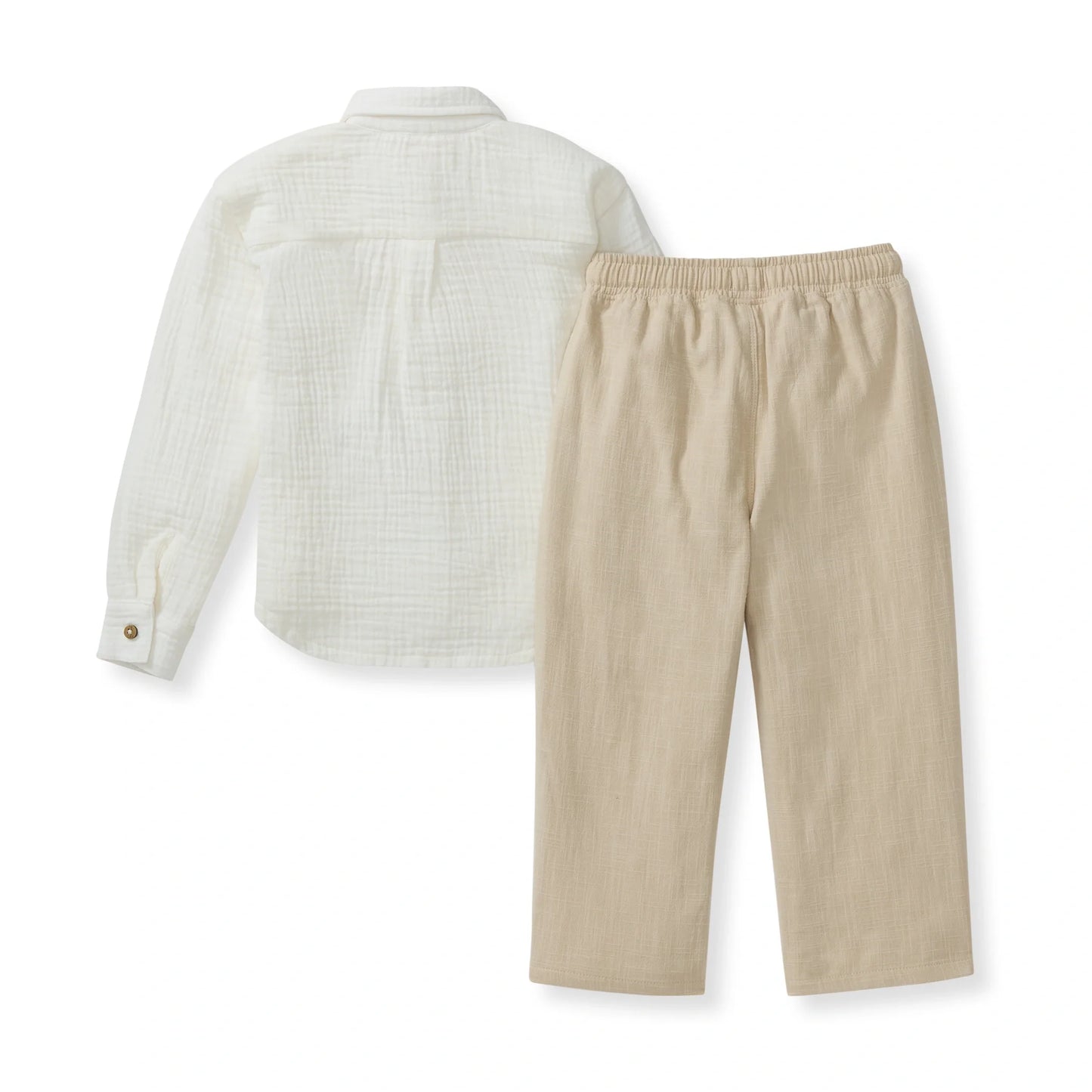 Burts Bees Button Down Boy Shirt & Pants Set