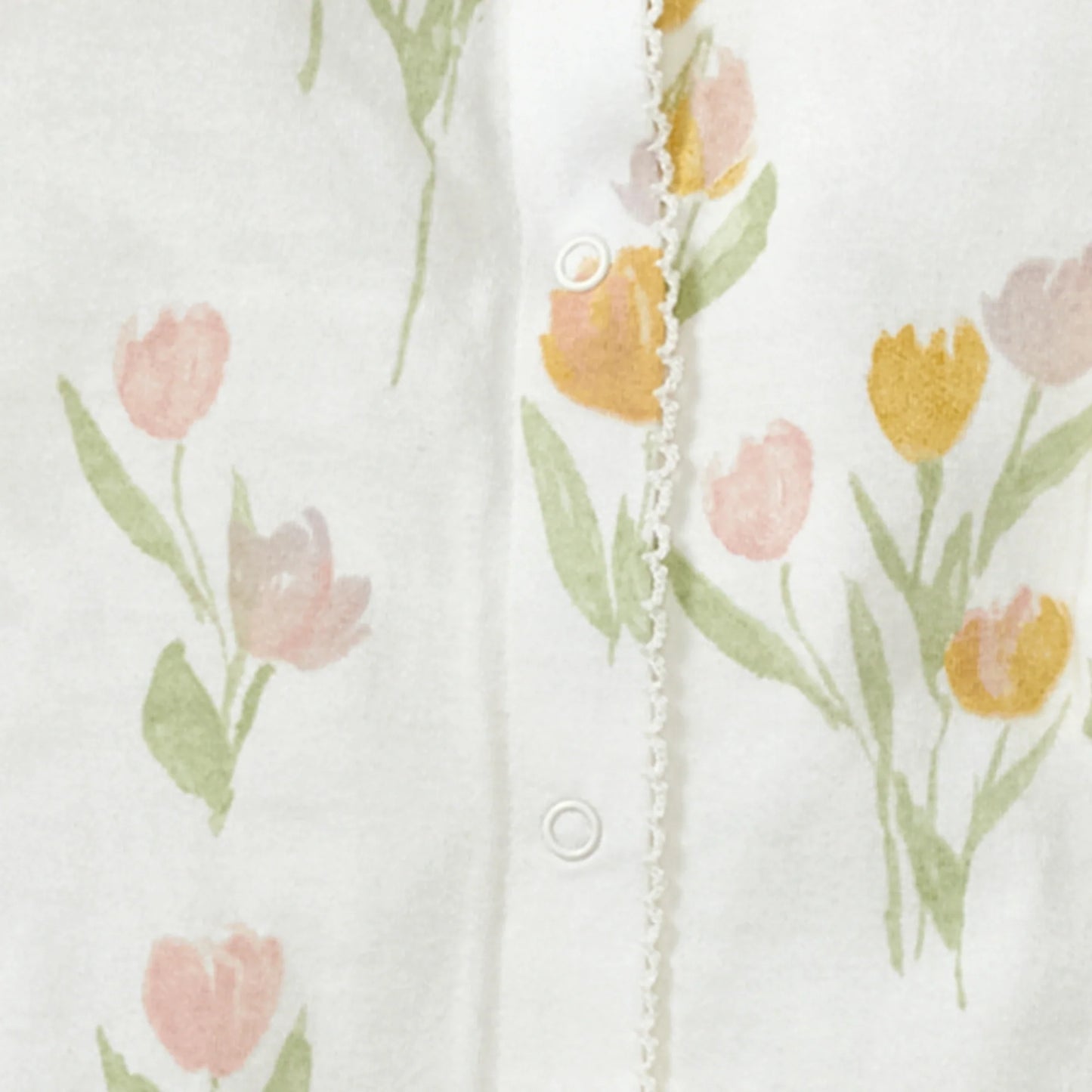Burts Bees Tulip Fields Baby Girl Jumpsuit & Hat Set