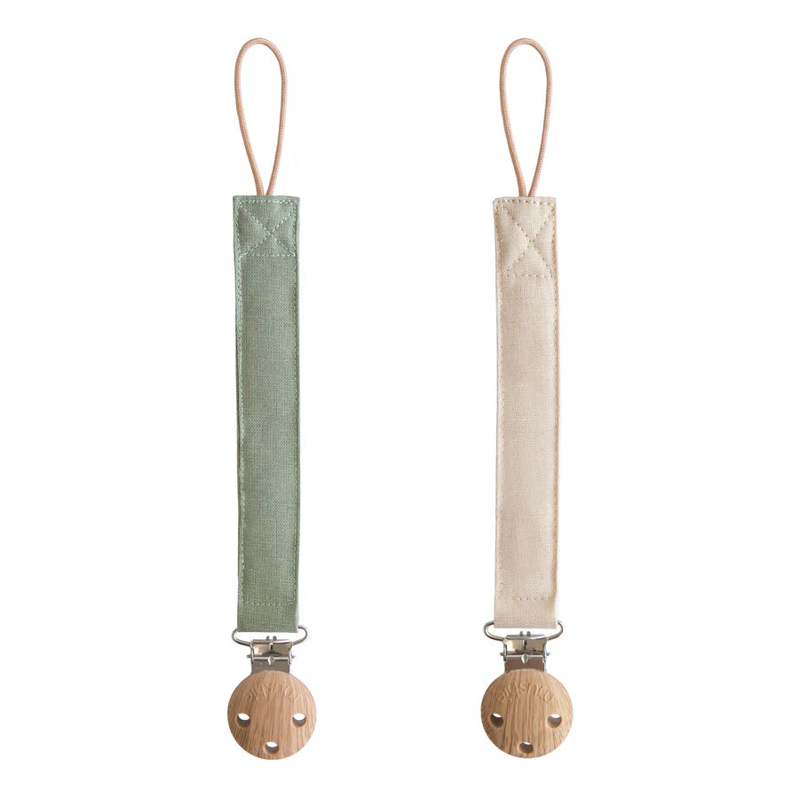 Mushie Linen Pacifier Clip