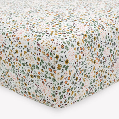 Little Unicorn Stretch Knit Crib Sheet - Pressed Petals