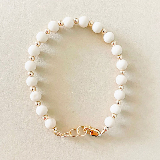 LittleLundsCo Baby Bracelet - Tan and Gold