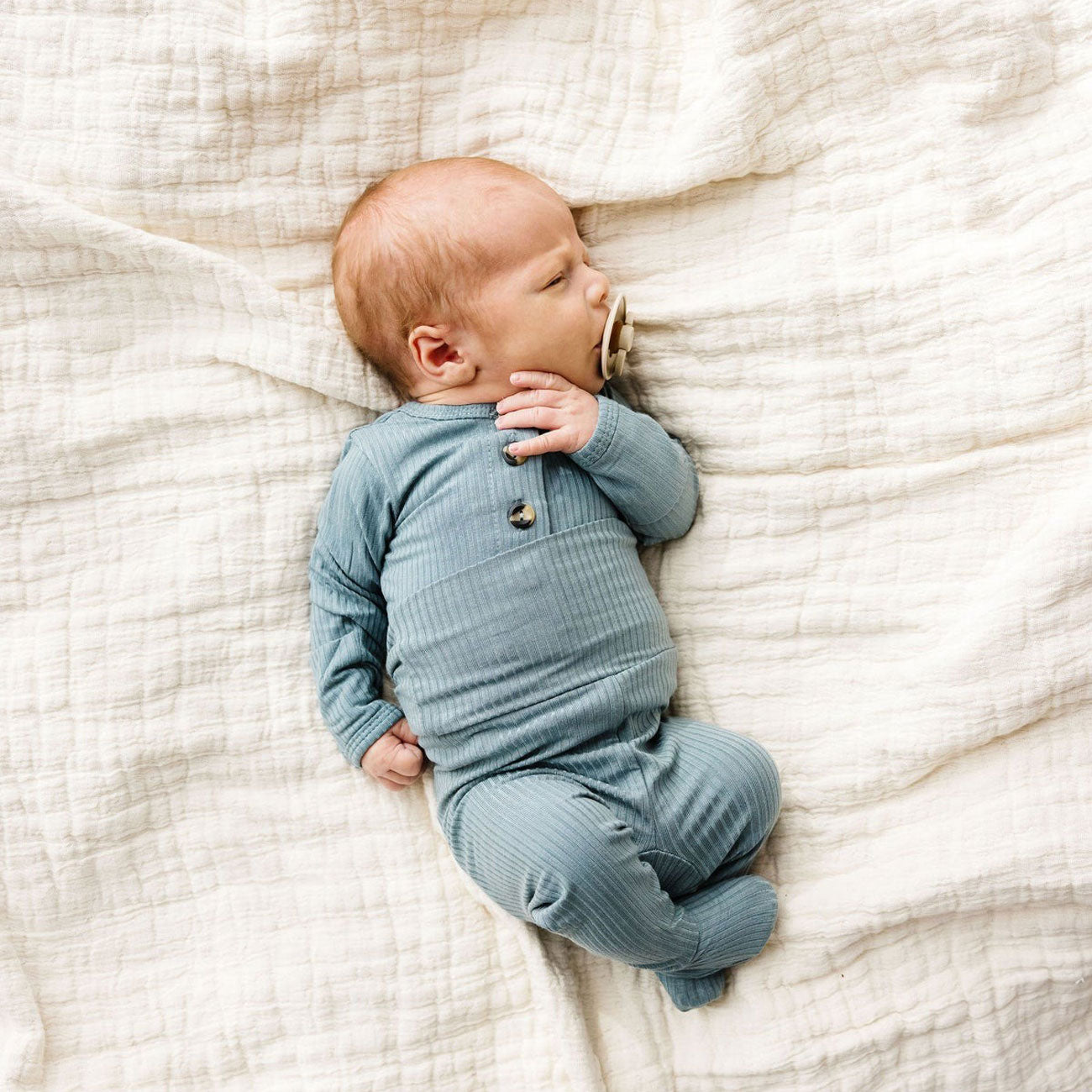 Newborn baby wearing Lou Lou and Company Ribbed Top and Bottoms - Ford
