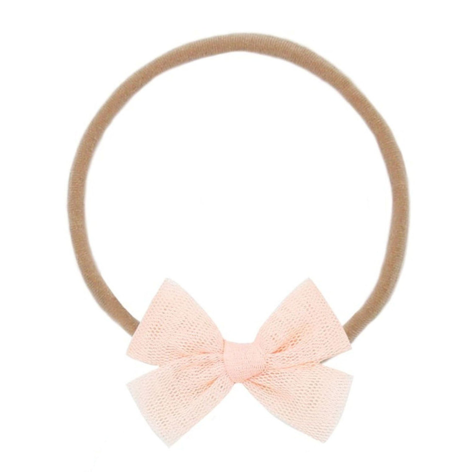 Lou Lou and Company Tulle Bow Headband - Small - Blush