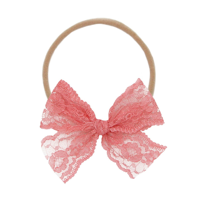 Lou Lou and Company Lace Bow Headband - Watermelon