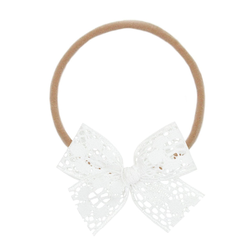 Lou Lou and Company Lace Bow Headband - White