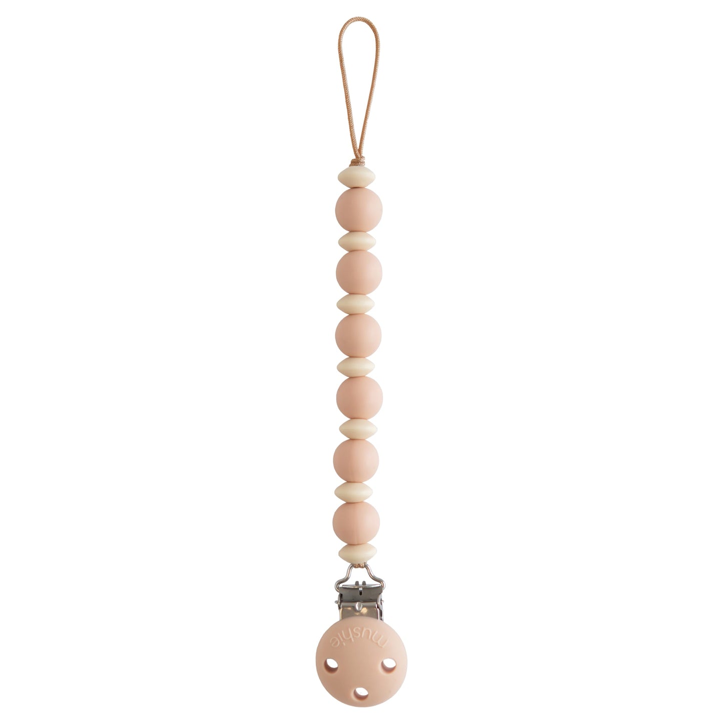 Mushie Silicone Pacifier Clip - Luna - Blush