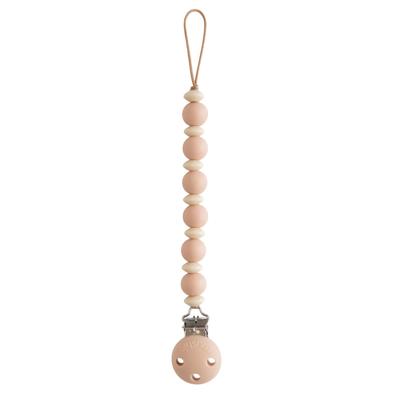 Mushie Silicone Pacifier Clip - Luna - Blush