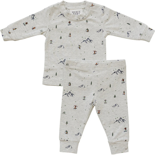 Mebie Baby Cozy Set - Ski Print