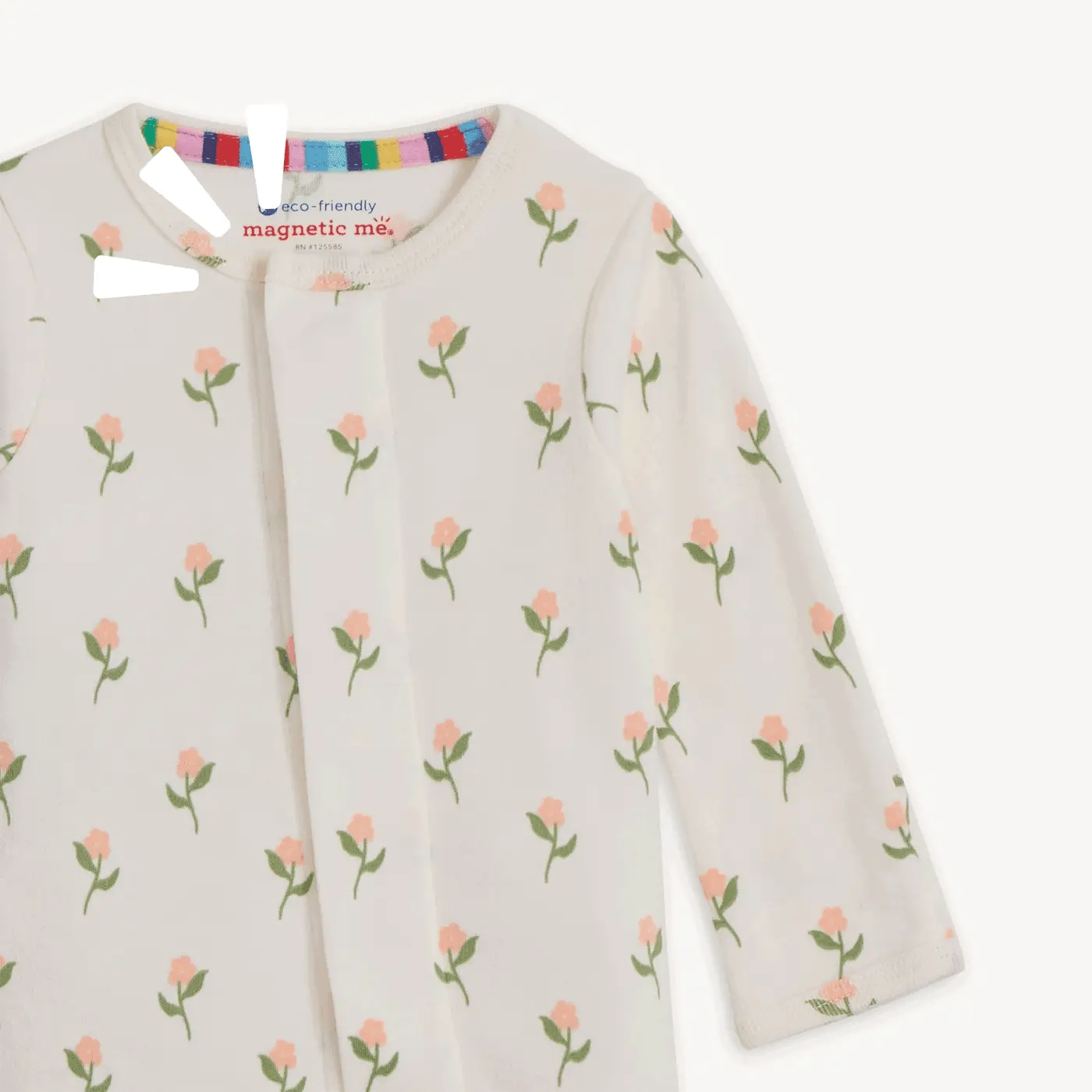 Magnetic Me Organic Cotton Magnetic Footie - Floral Chicken Tender