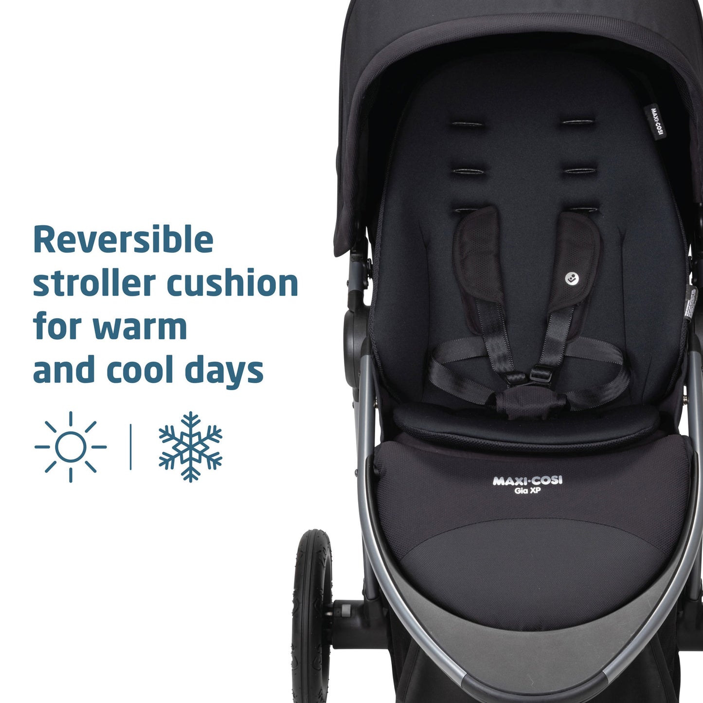 Maxi-Cosi Gia XP Luxe 3-Wheel Travel System with Mico Luxe - Midnight Black