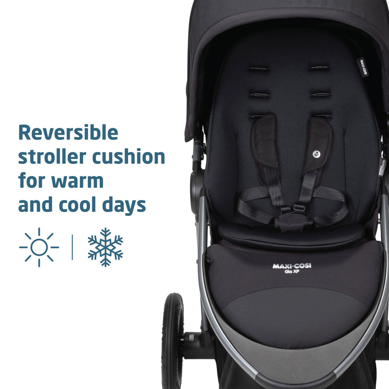 Maxi-Cosi Gia XP Luxe 3-Wheel Travel System with Mico Luxe - Midnight Black