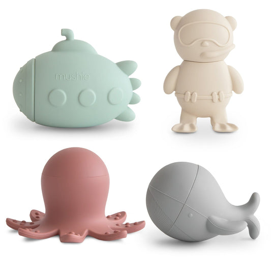 Mushie Mold Free Bath Play Set - 4 Pack - Sealife