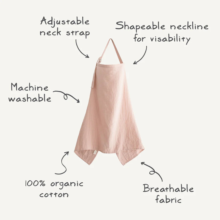 Mushie Muslin Nursing Cover - Blush