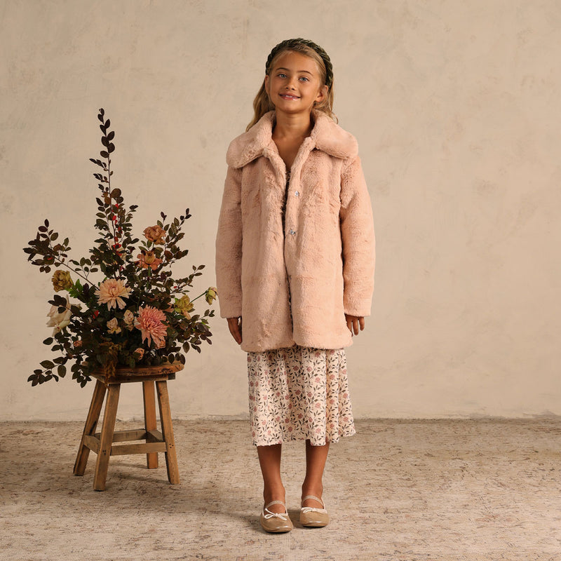Noralee Junie Dress - Poppy Bloom - Ecru with Noralee Eloise Coat - Antique