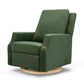 Namesake Crewe Recliner and Swivel Glider - Forest Green Velvet with Light Wood Base