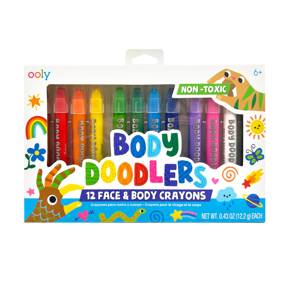 OOLY Body Doodlers Face and Body Crayons