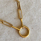 Miel & Gold Paperclip Chain Necklace with Carabiner 18k Gold Filled