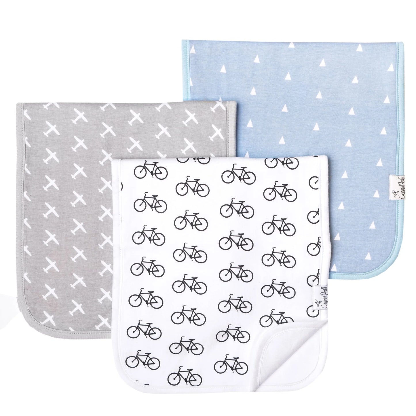 Copper Pearl 3-Pack Burp Cloth Set