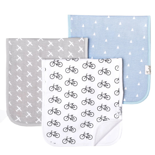 Copper Pearl 3-Pack Burp Cloth Set