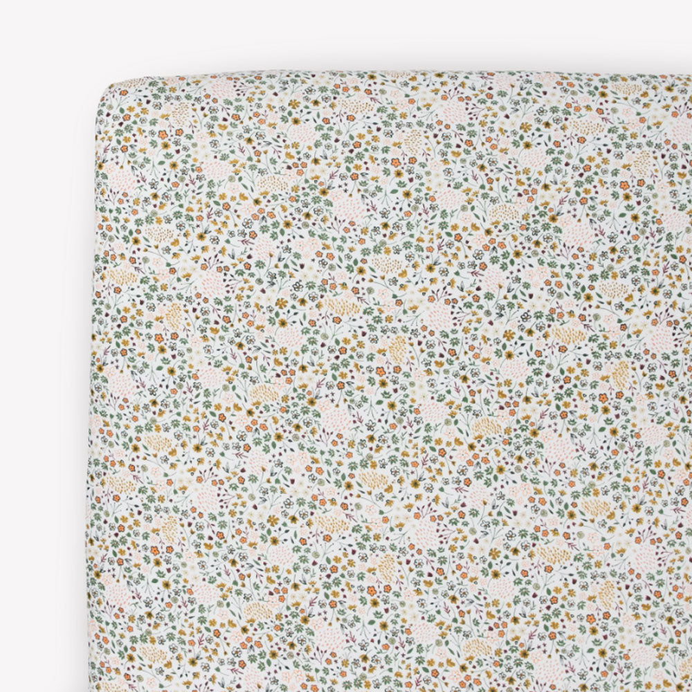 Little Unicorn Stretch Knit Crib Sheet - Pressed Petals