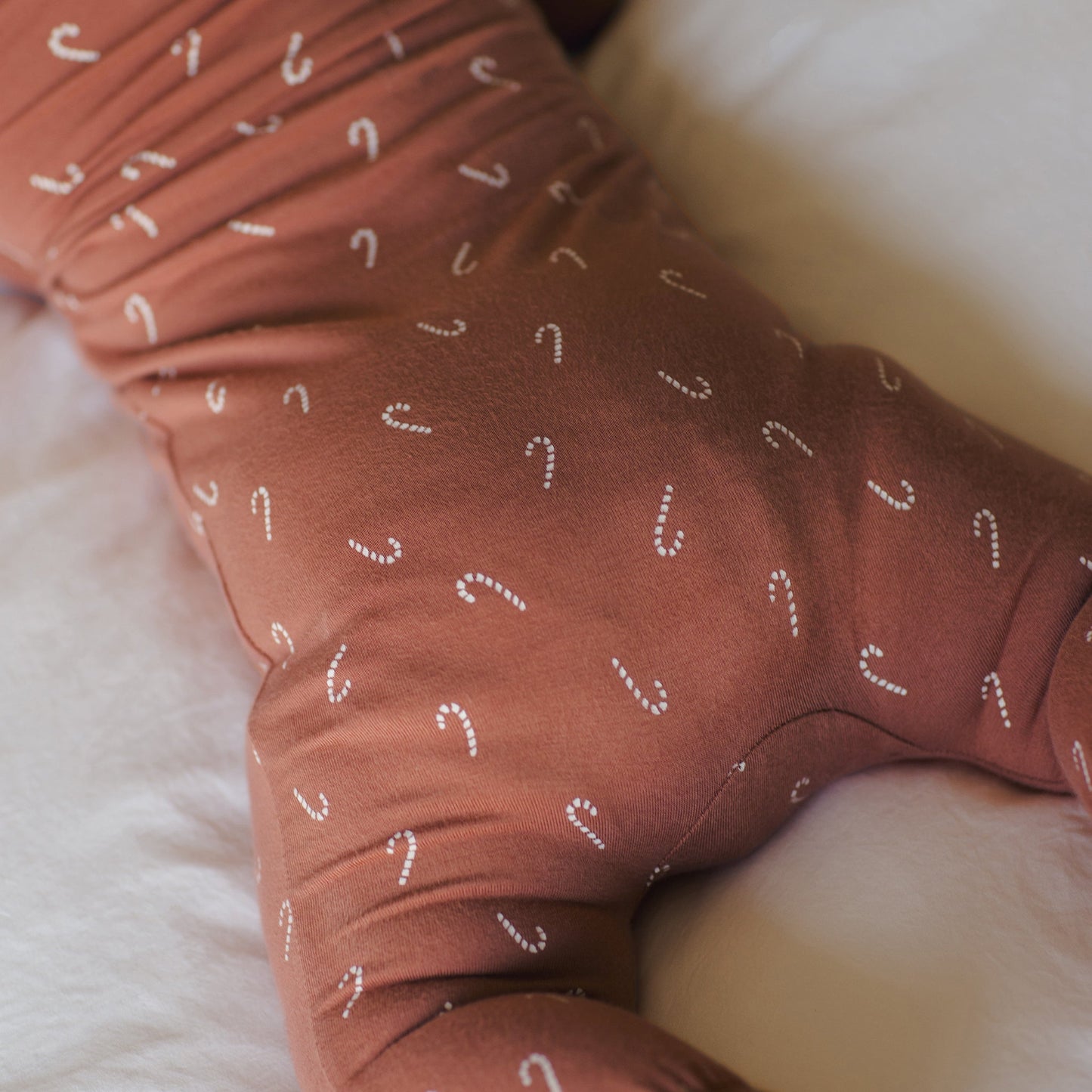Quincy Mae Bamboo Zip Footie - Candy Canes