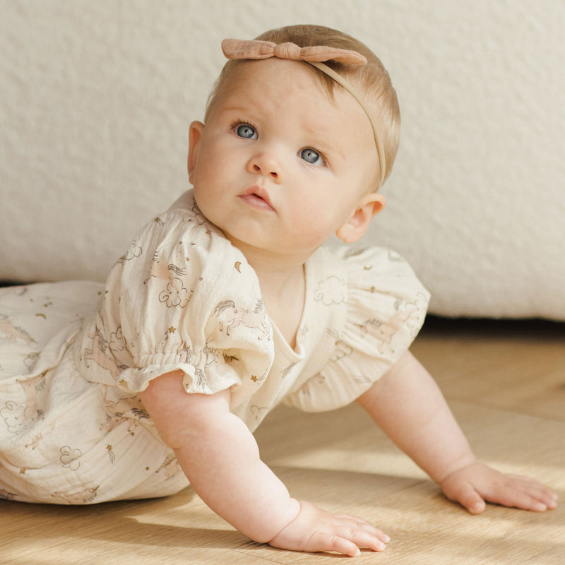 Quincy Mae Little Knot Headband - Rose - Beige
