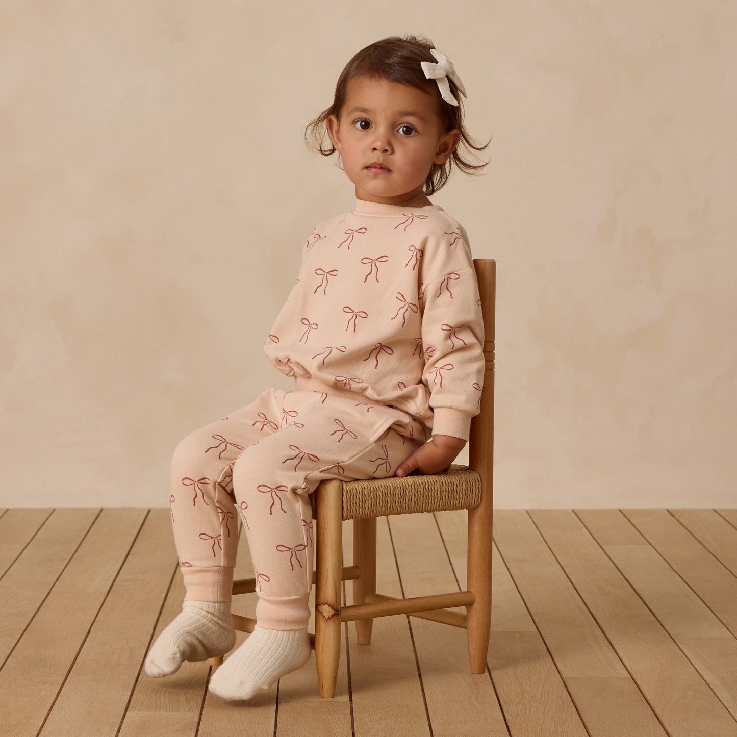 Quincy Mae Relaxed Fleece Sweatshirt - Red Bows