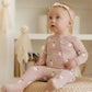 Quincy Mae Bamboo Zip Footie - Pink Ghosts