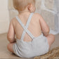 Quincy Mae Caleb Knit Shortall - Heathered Sky
