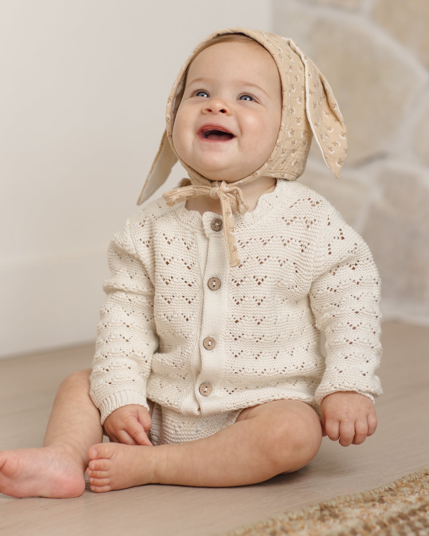 Quincy Mae Knit Cardigan - Natural
