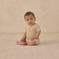 Quincy Mae Waffle Snap Romper - Butterscotch Stripe