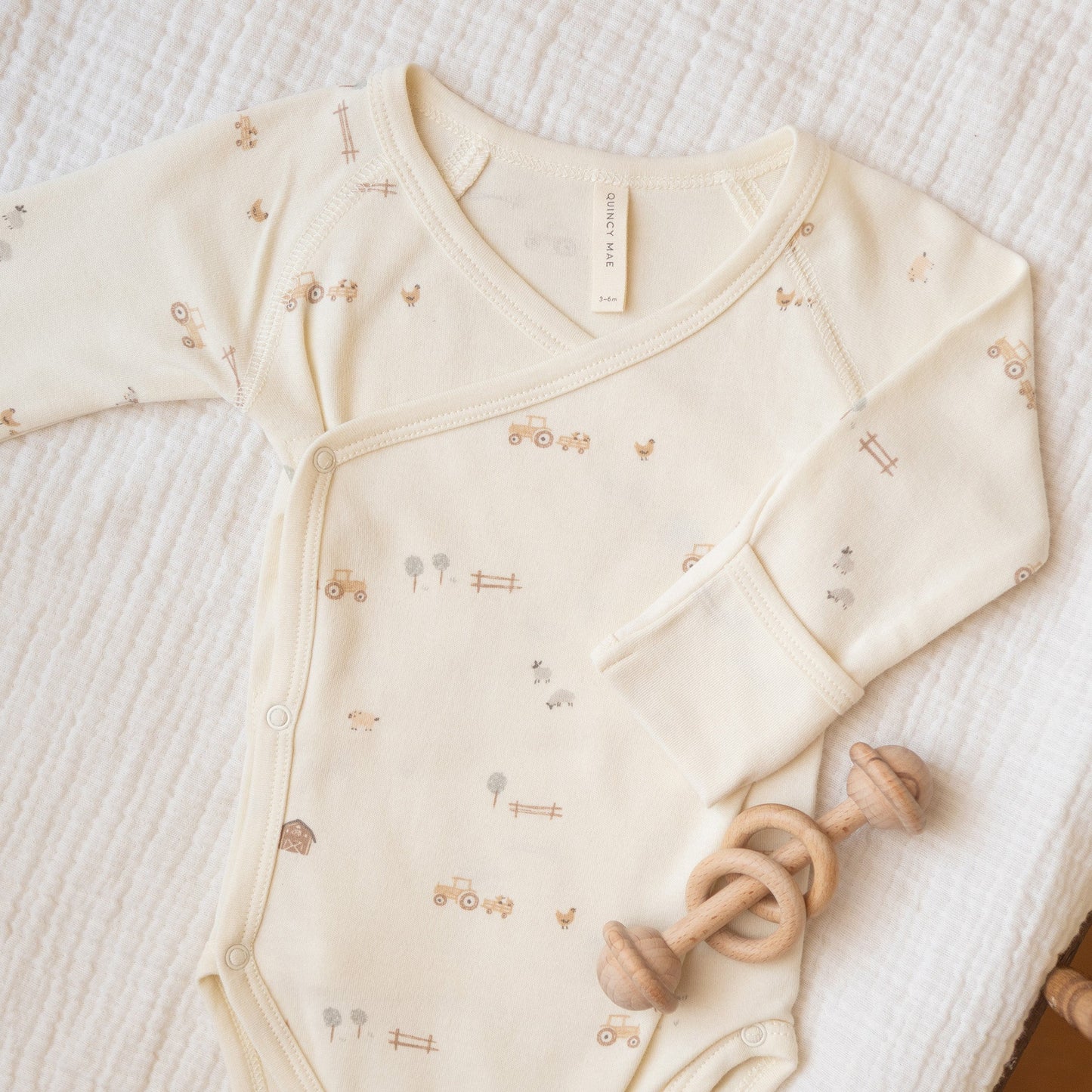 Quincy Mae Side Snap Bodysuit - Farm
