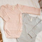 Quincy Mae Side Snap Bodysuit - Sage Micro Stripe
