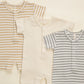 Quincy Mae Waffle Snap Romper - Butterscotch Stripe