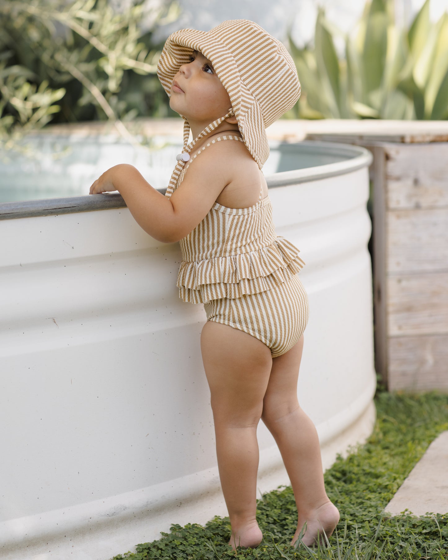 Quincy Mae Bucket Hat - Honey Stripe Small