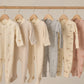 Quincy Mae Zip Longsleeve Sleeper Footie - Oat Microstripe
