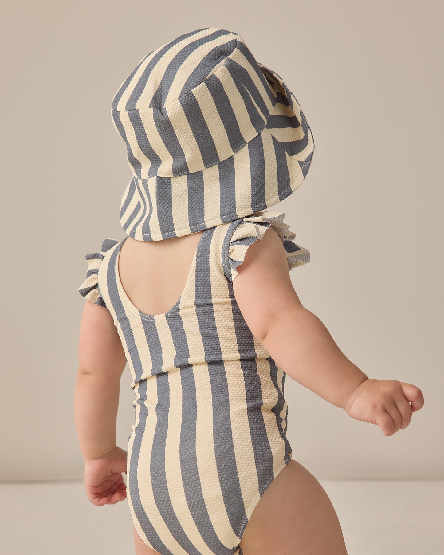 Quincy Mae Scoop Back One-Piece Swimsuit - Retro Ocean Stripe
