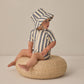 Quincy Mae Zip Rashguard One-Piece - Retro Ocean Stripe