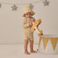 Quincy Mae Finn Rashguard + Short Set - Honey Stripe Small