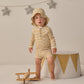 Quincy Mae Finn Rashguard + Short Set - Honey Stripe Small