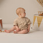 Quincy Mae Relaxed Short Sleeve Bubble Romper - Lion