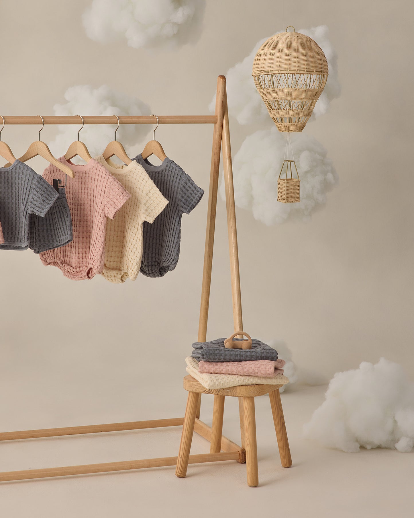 Quincy Mae Relaxed Bubble Romper - Natural