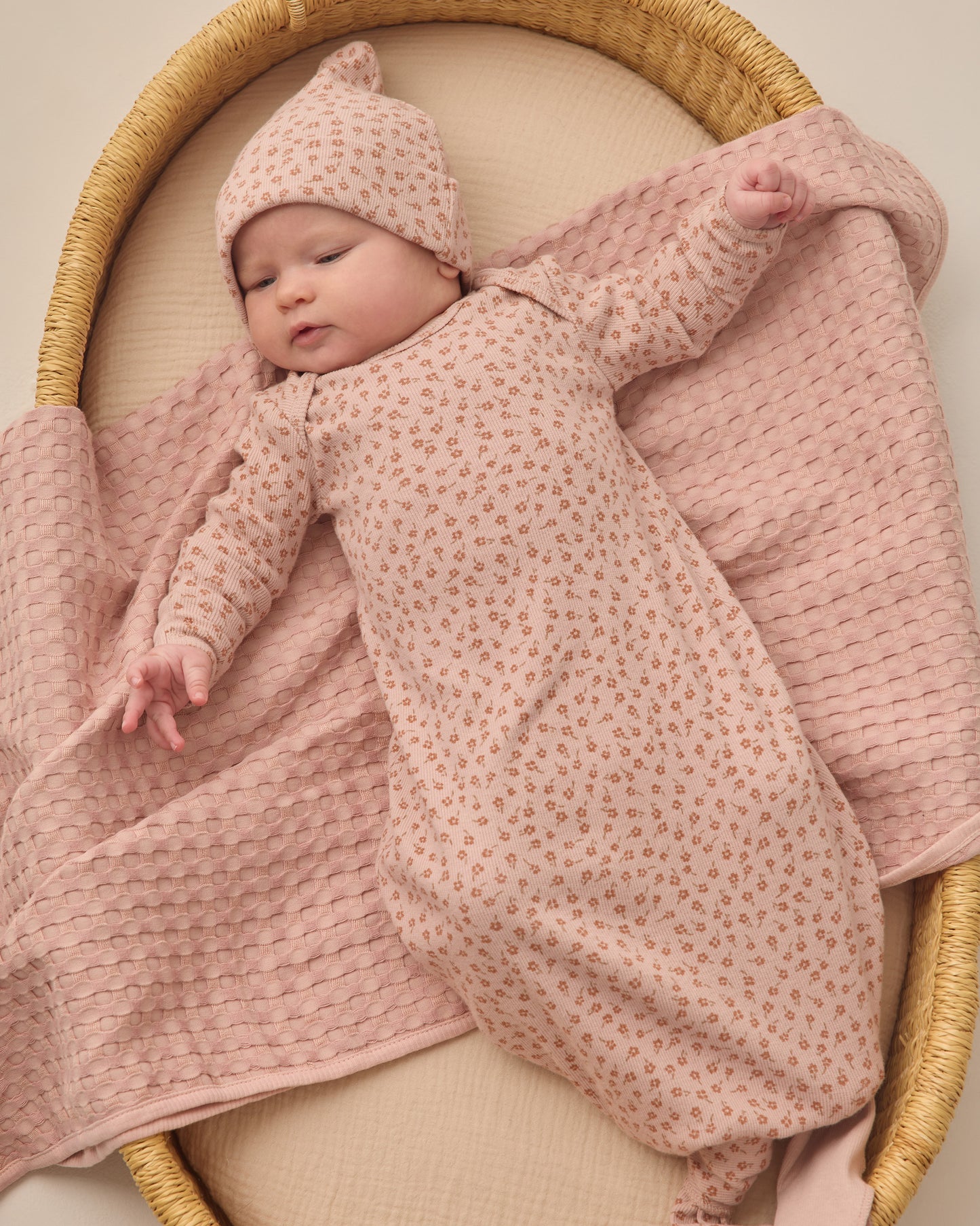 Quincy Mae Knotted Baby Gown + Hat Set